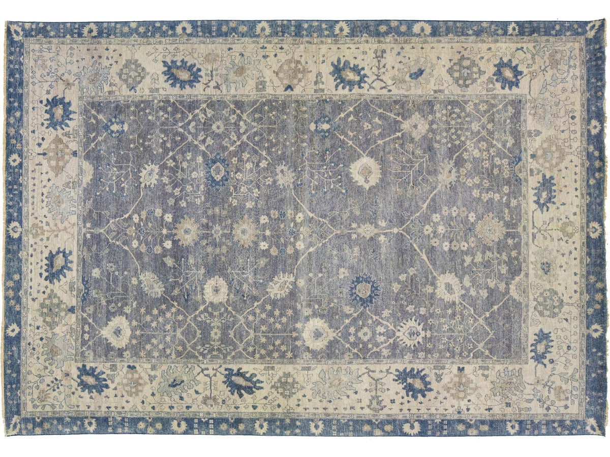 Modern Indian Artisan Wool Rug 10 X 14