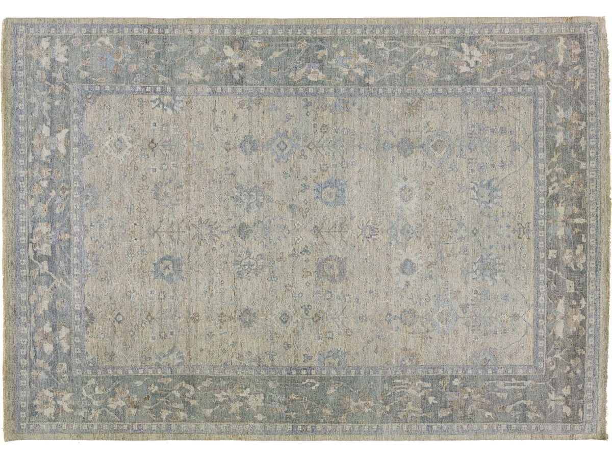 Modern Indian Artisan Wool Rug 10 X 14