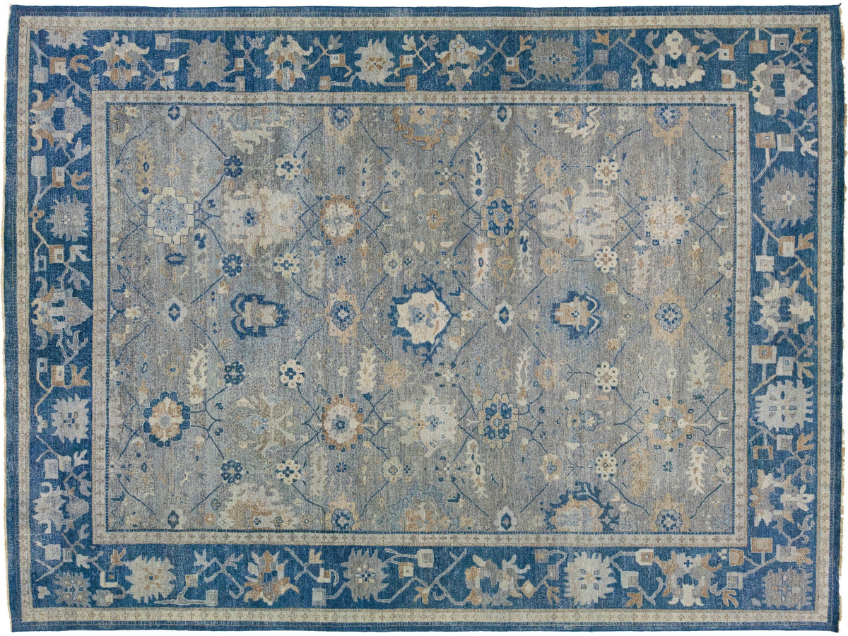 Modern Indian Artisan Wool Rug 12 X 15