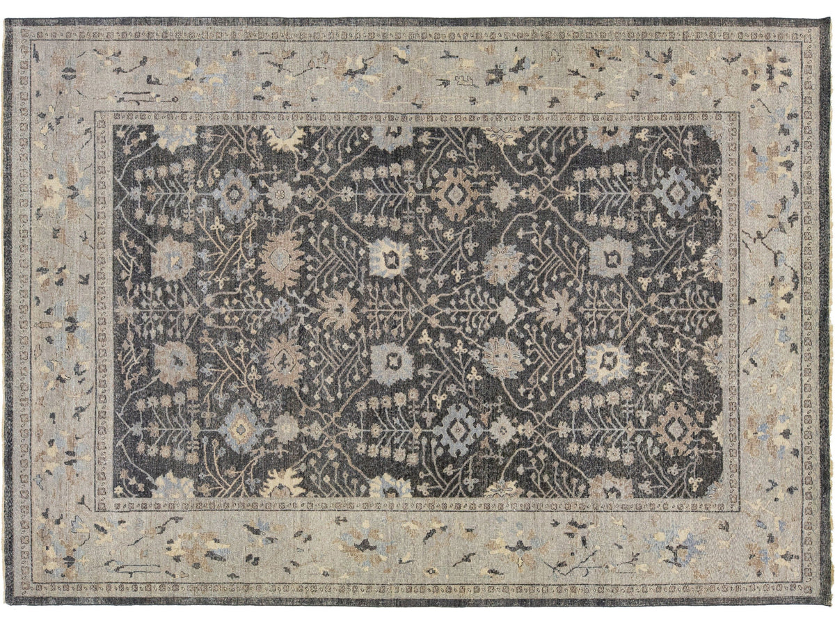 Modern Indian Artisan Wool Rug 10 X 14