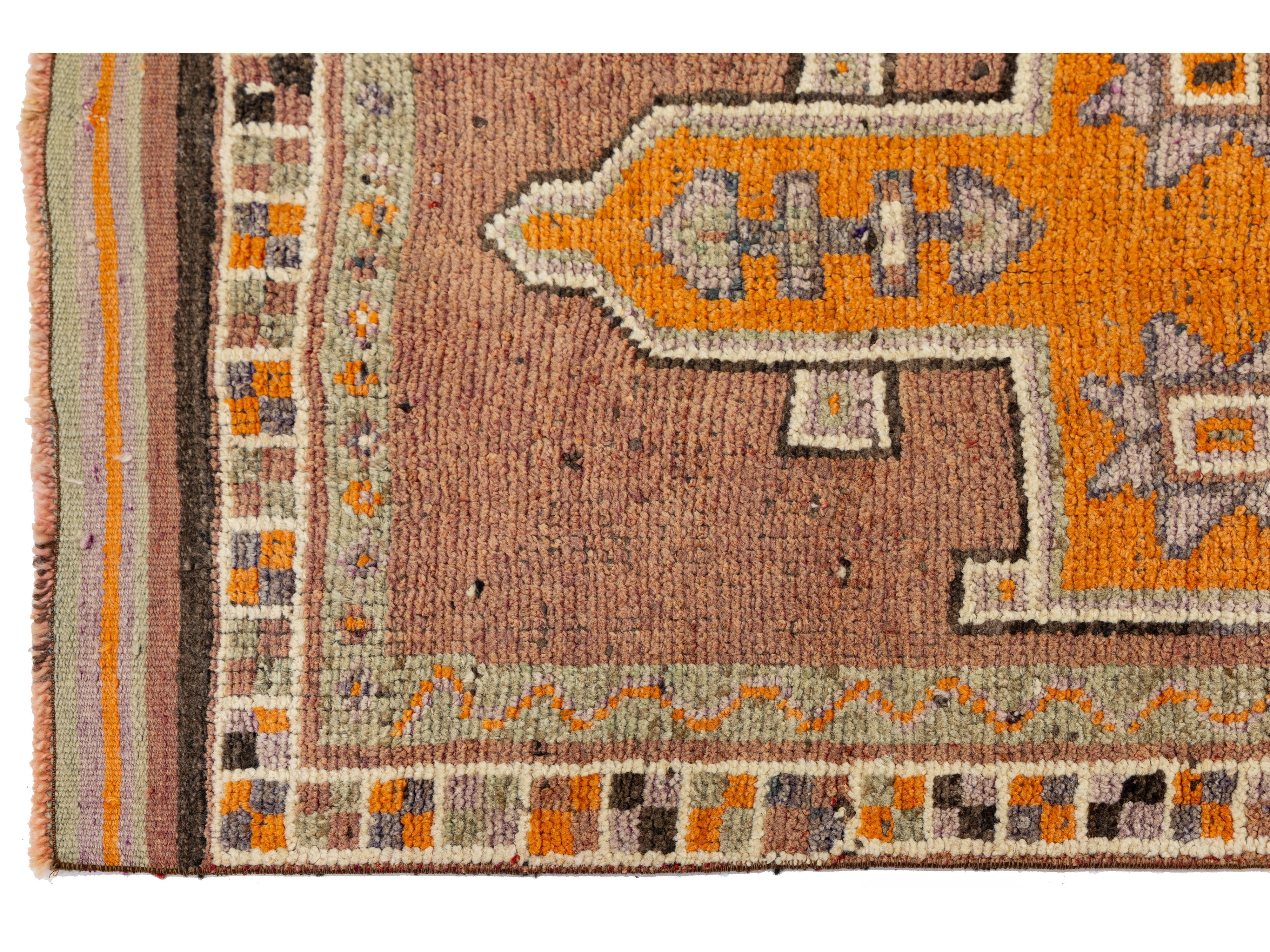 Vintage Turkish Wool Runner Rug 3 X 13