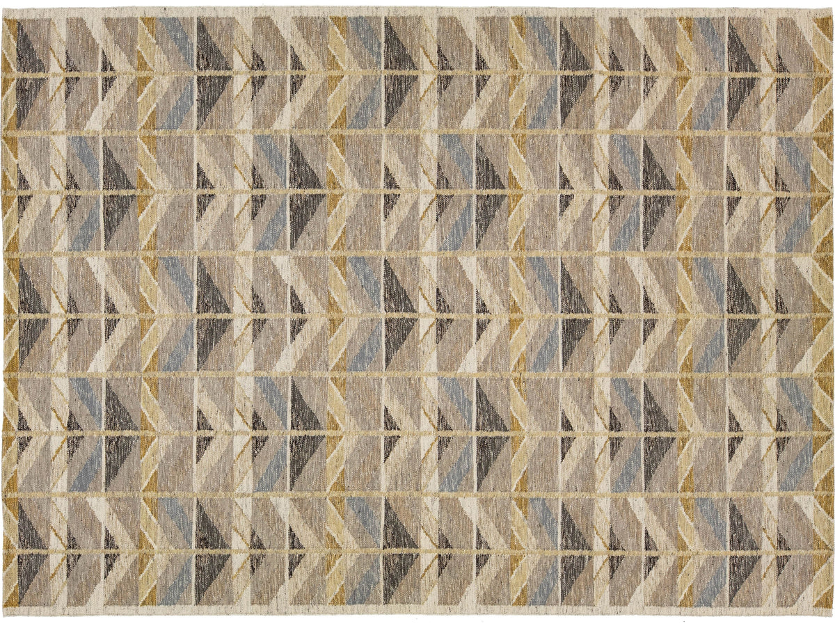 Modern Swedish Wool Rug 10 X 14