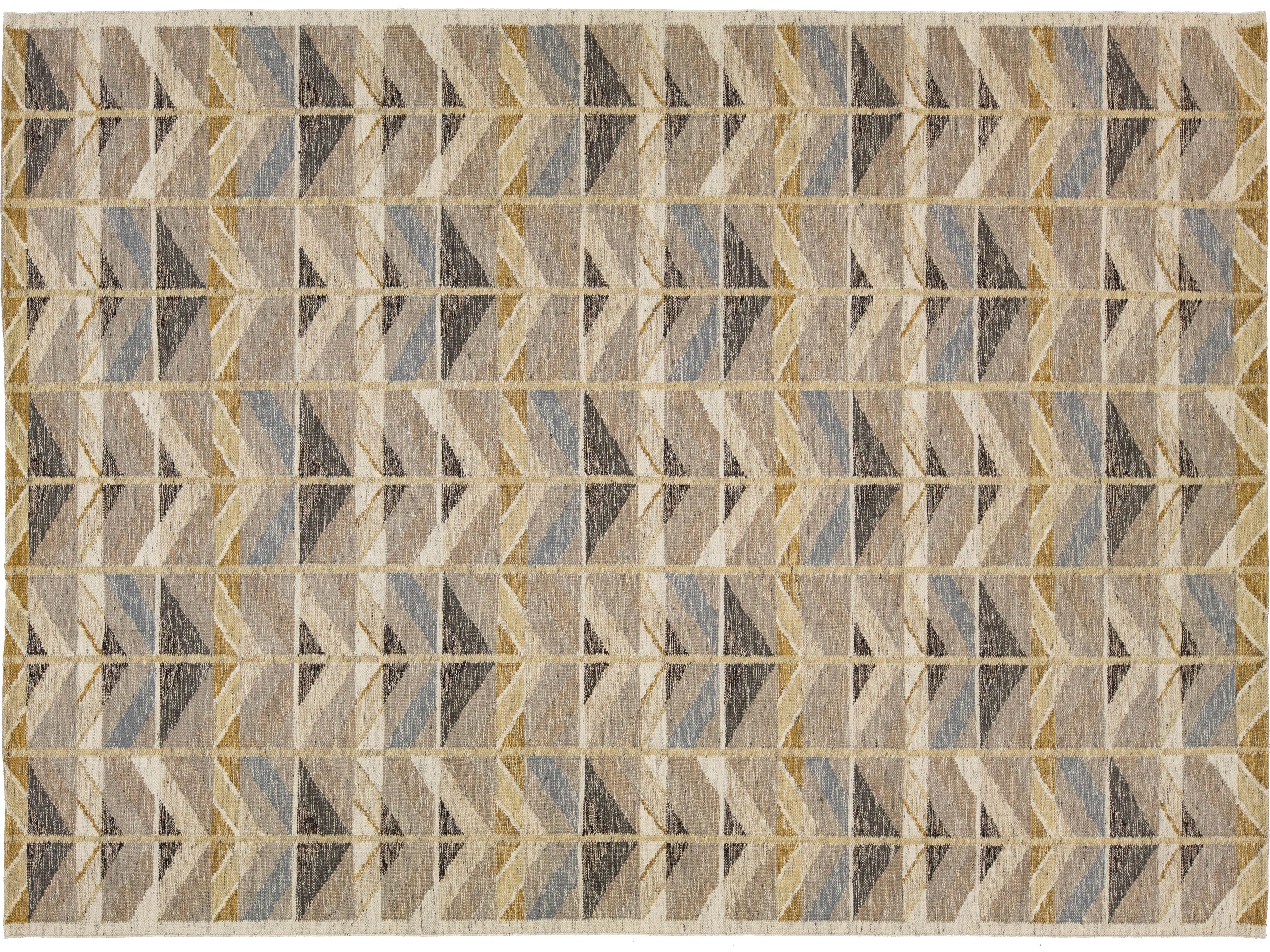 Modern Swedish Wool Rug 10 X 14