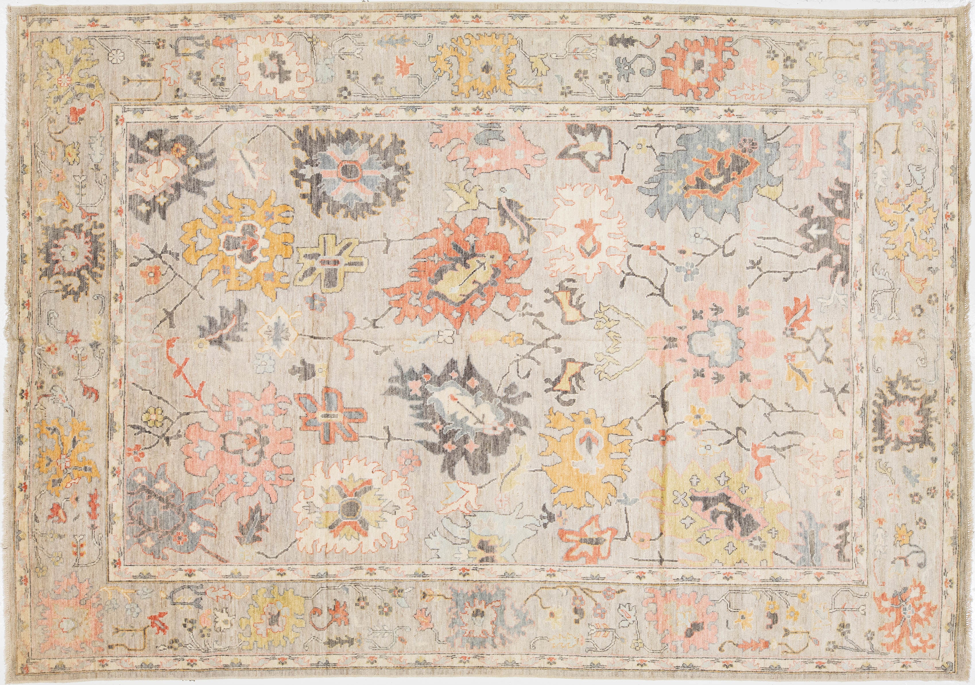 Modern Oushak Wool Rug 10 X 14