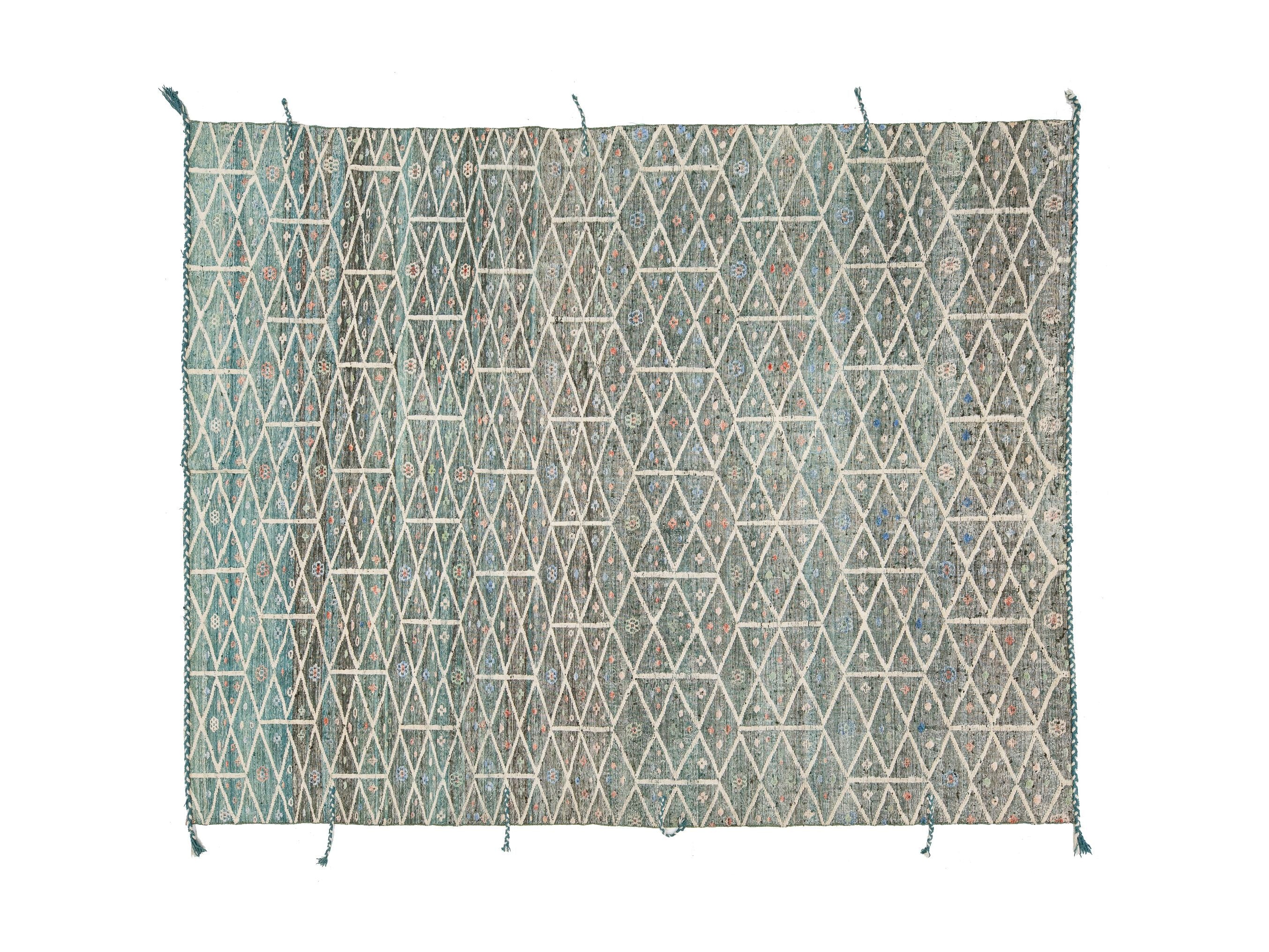 Modern Moroccan Wool Rug 9 X 12