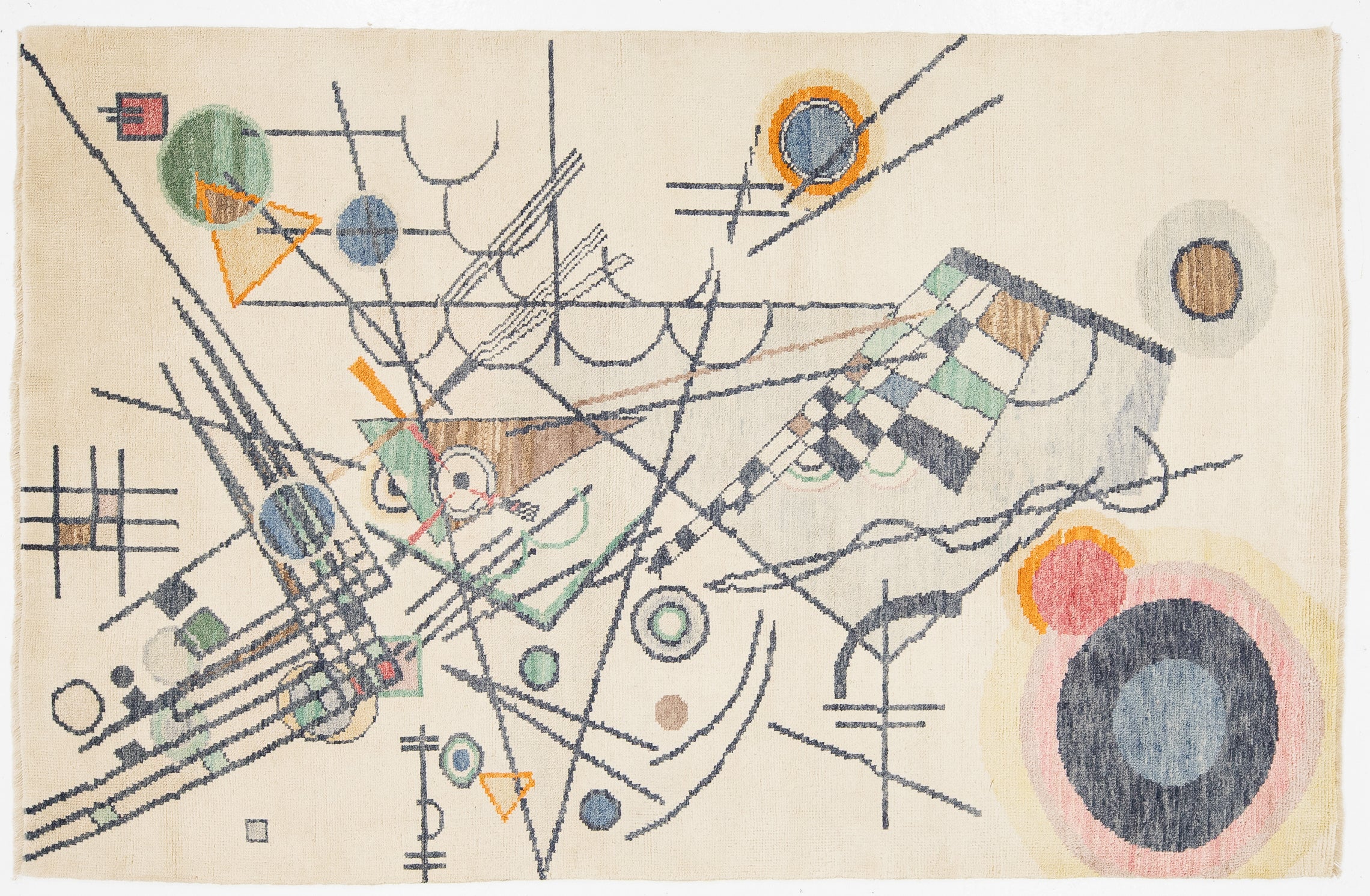 Modern Art Deco Wool Rug 5 X 8