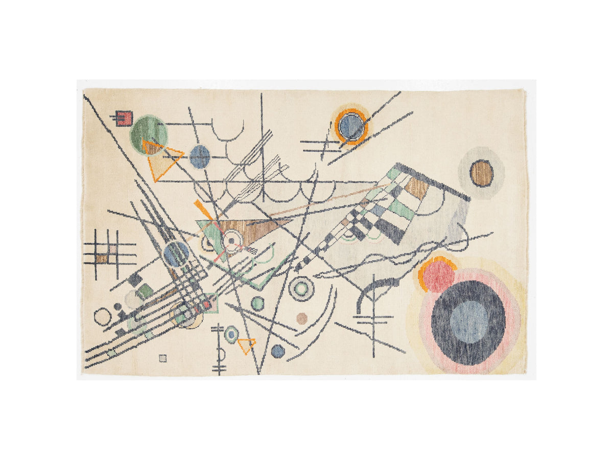 Modern Art Deco Wool Rug 5 X 8