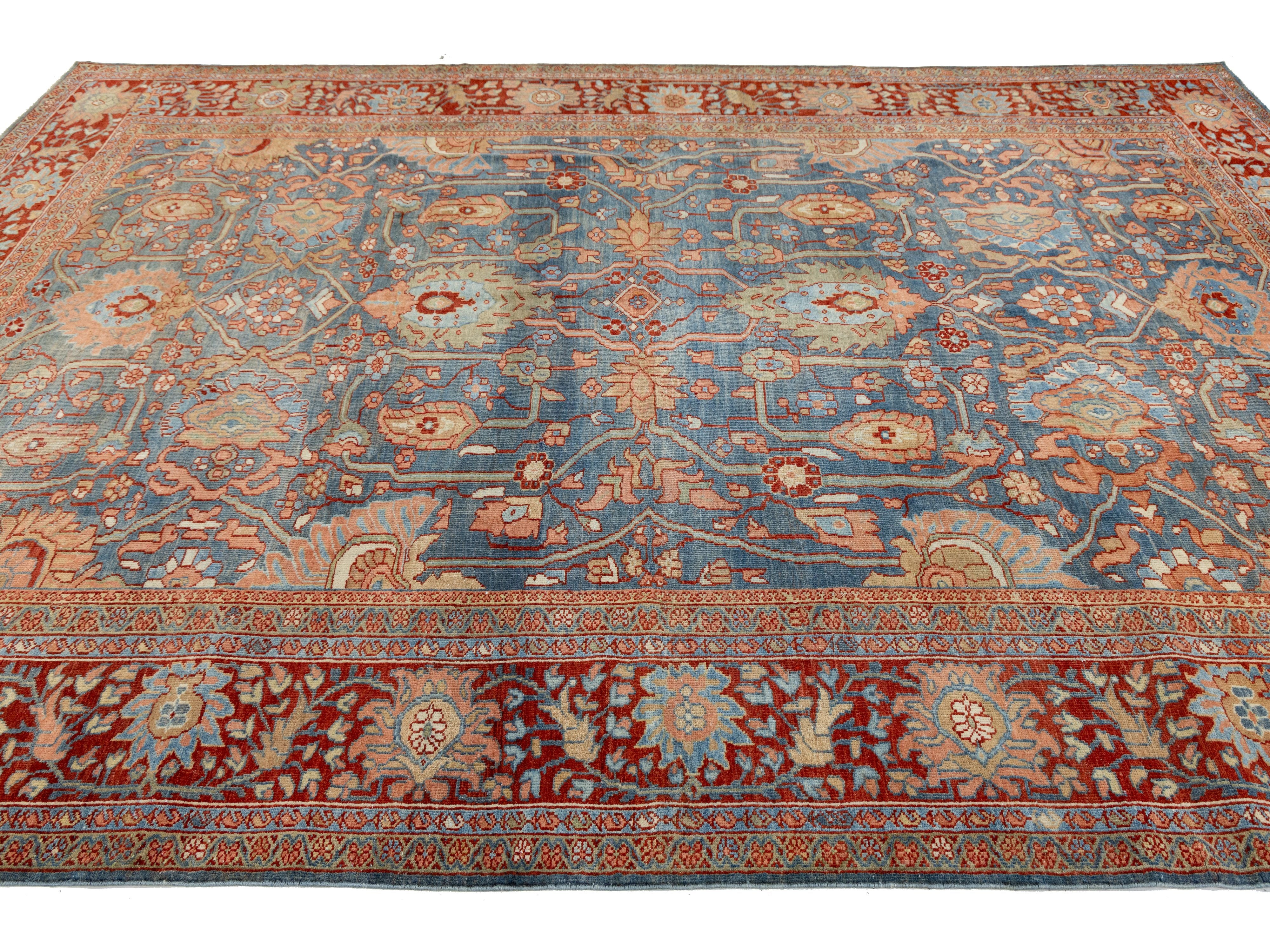 Antique Sultanabad Wool Rug 8 X 12