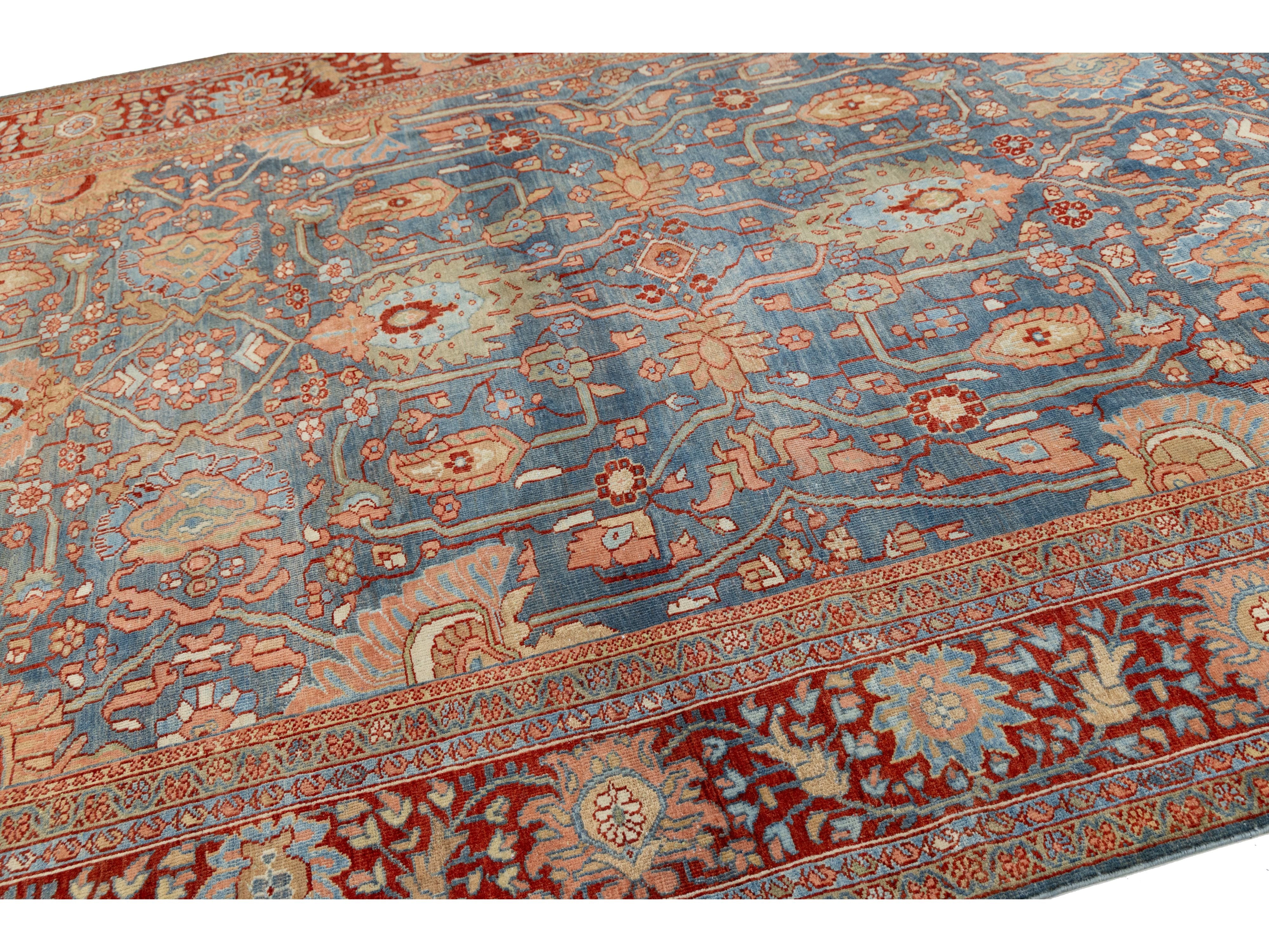 Antique Sultanabad Wool Rug 8 X 12