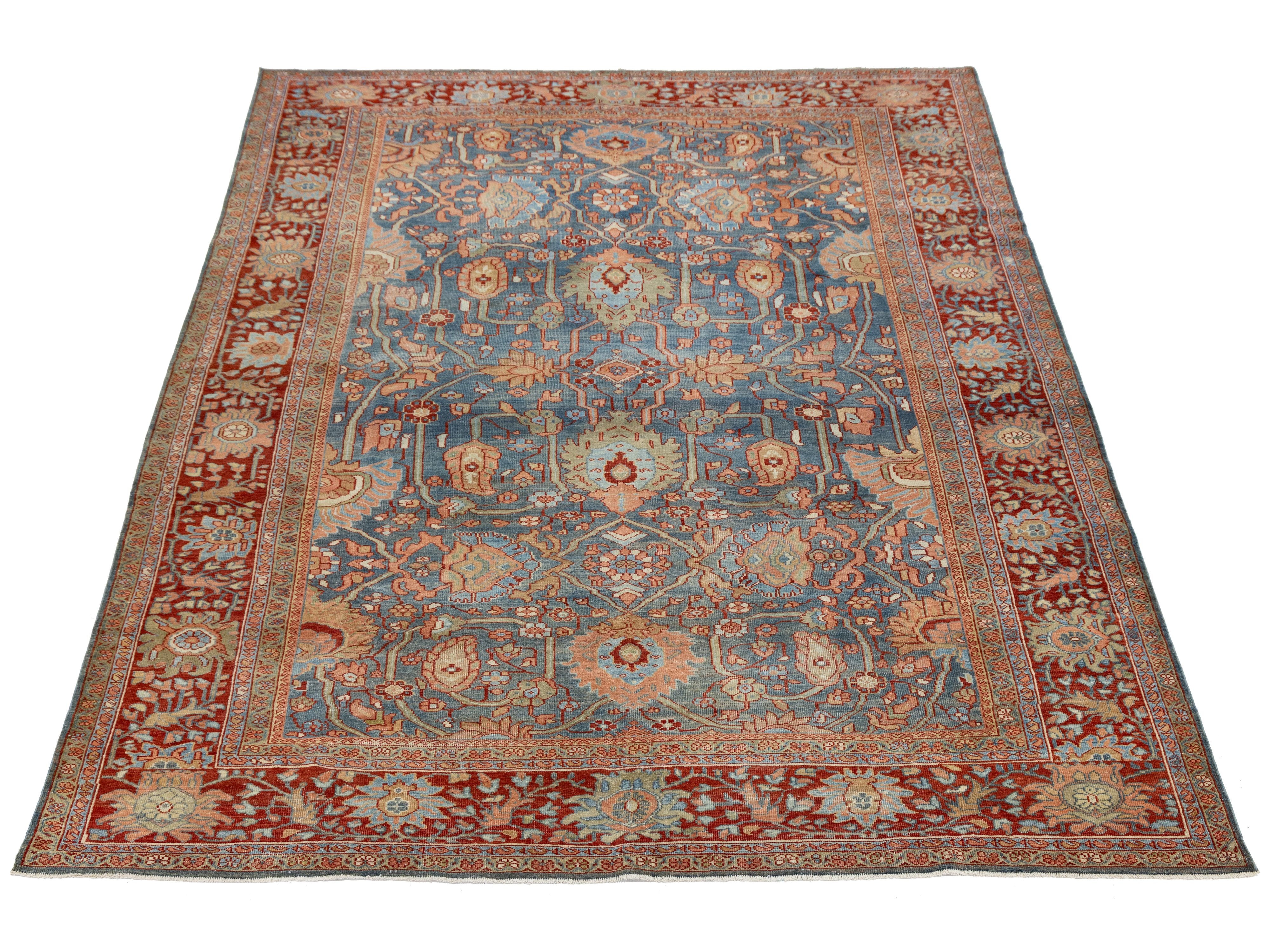 Antique Sultanabad Wool Rug 8 X 12