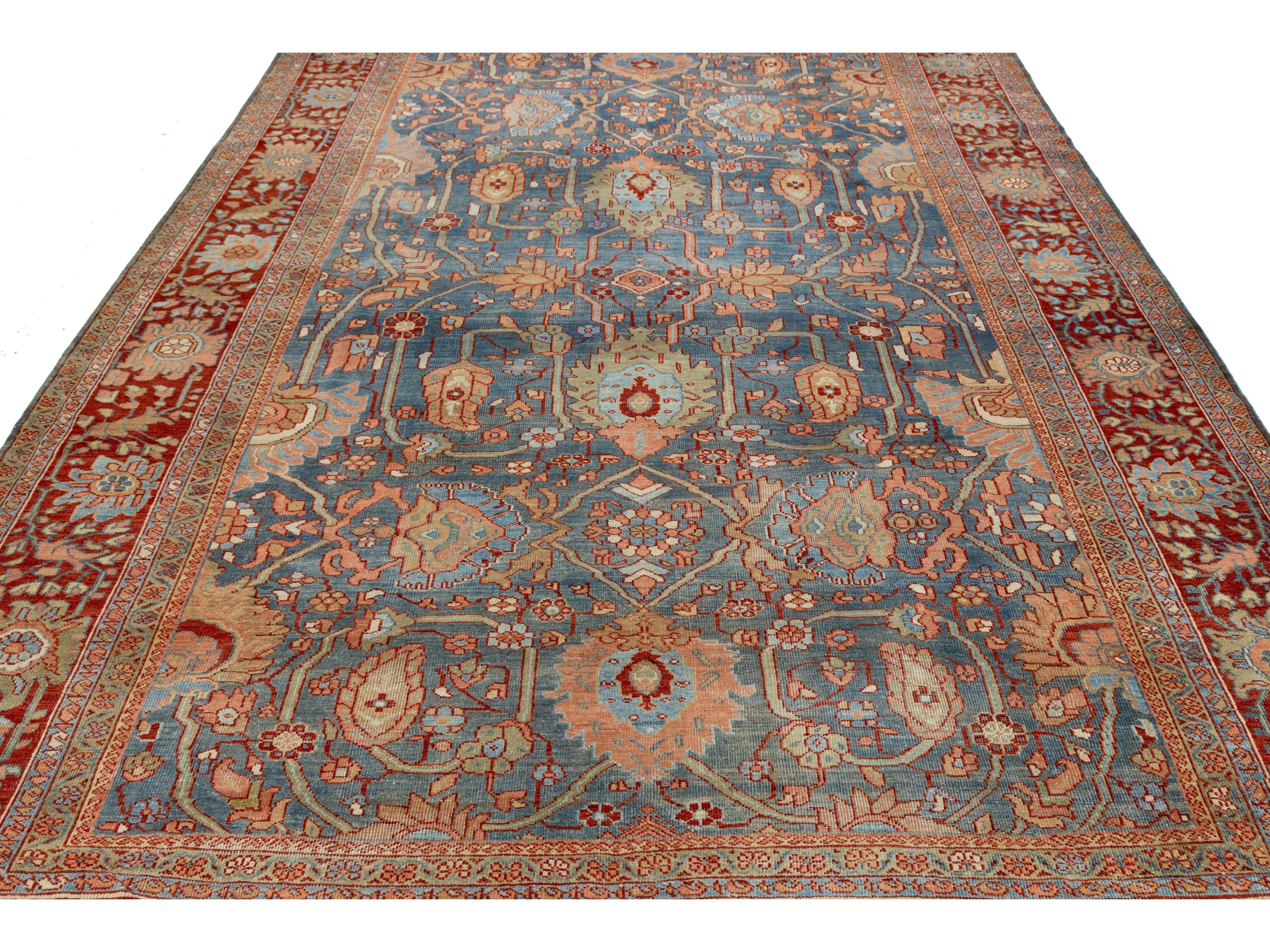 Antique Sultanabad Wool Rug 8 X 12