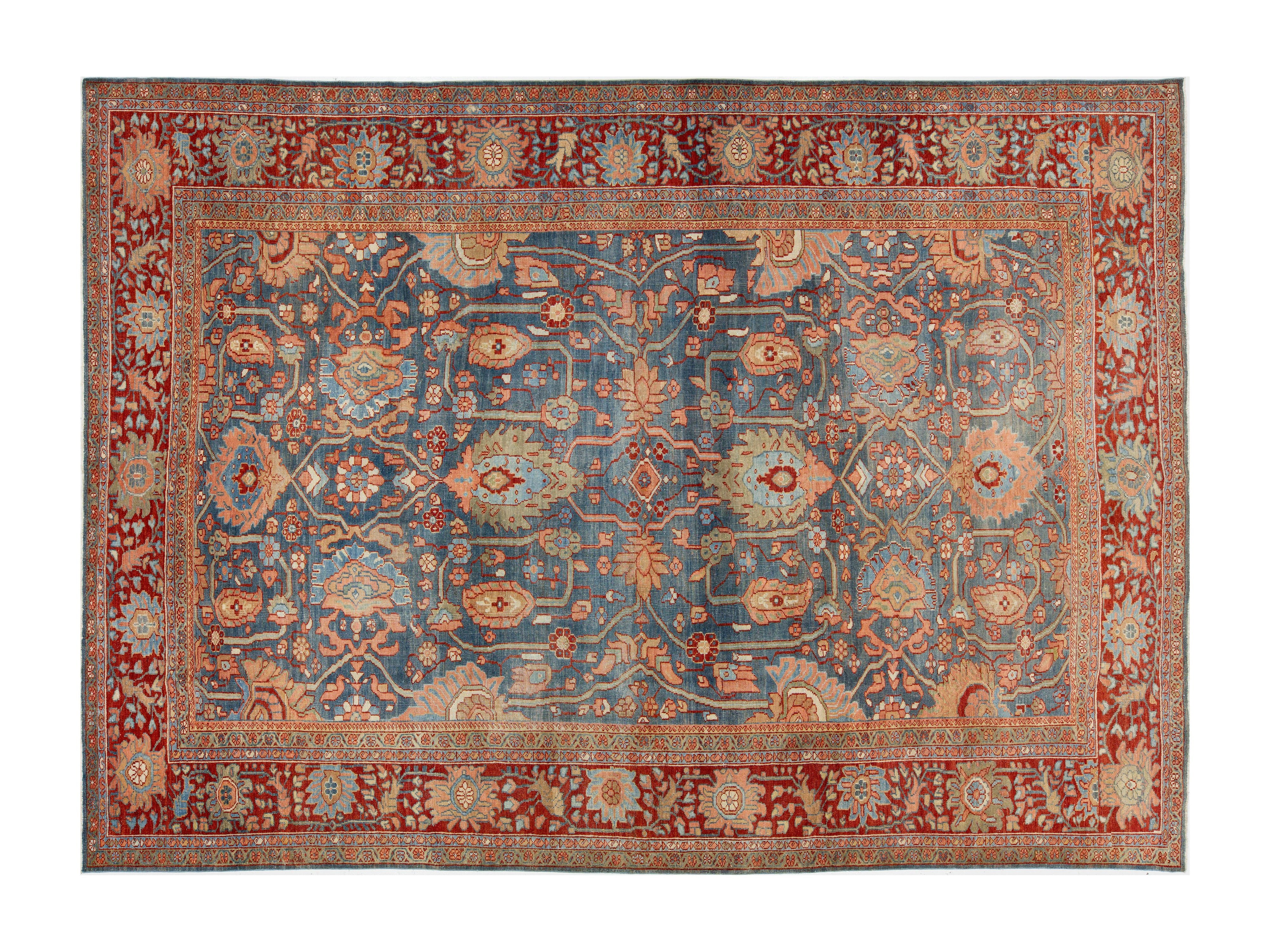 Antique Sultanabad Wool Rug 8 X 12