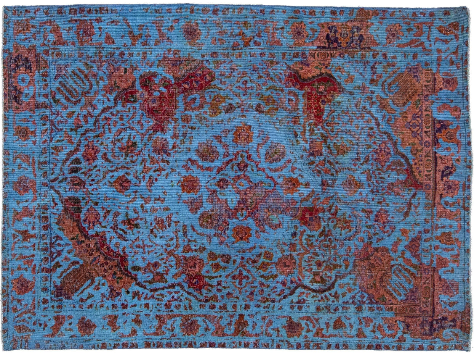 Vintage Overdyed Wool Rug 5 X 6