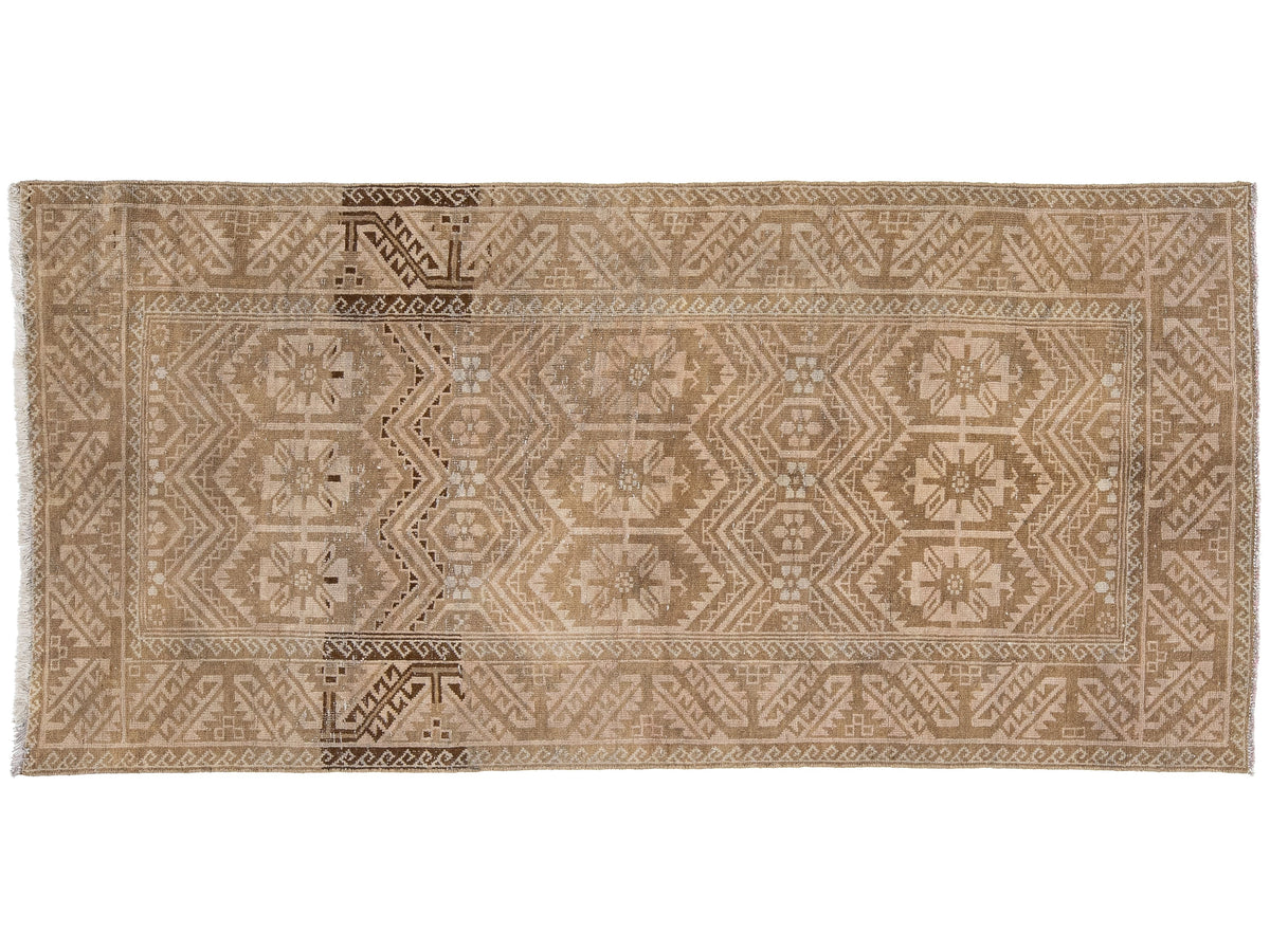 Mid-Century Vintage Wool Runner 4 X 9