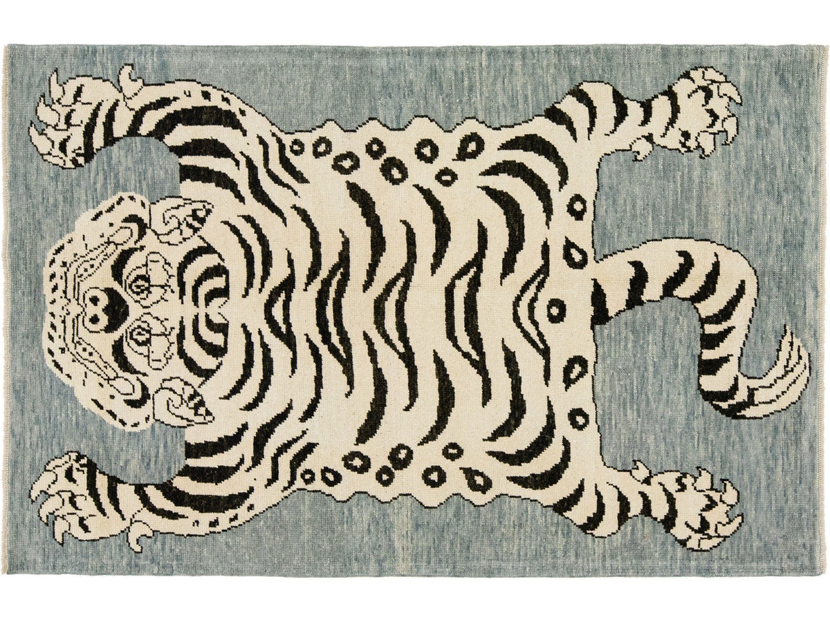 Modern Tiger Wool Rug 5 X 7