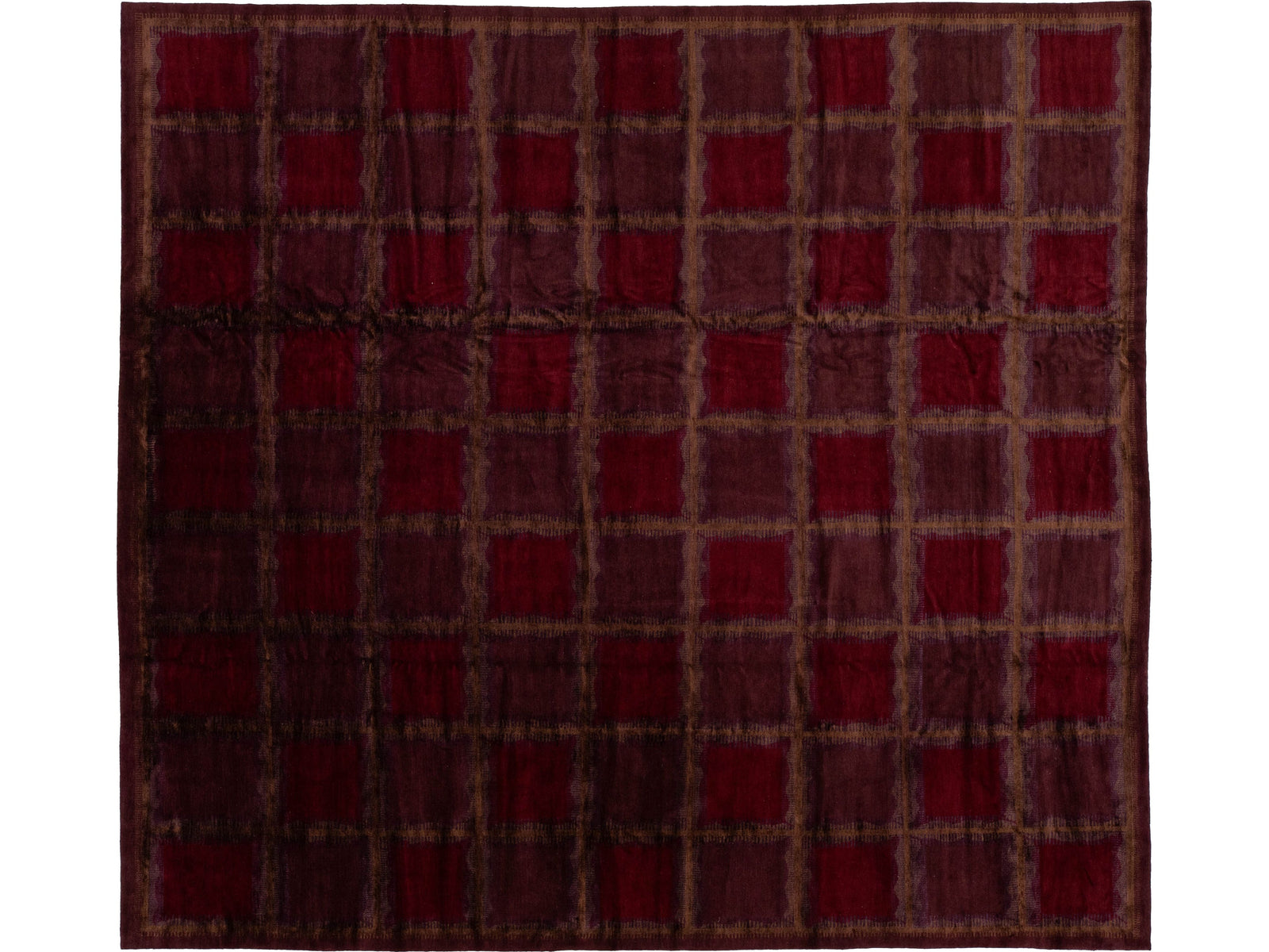Modern Tibetan Wool and Silk Rug 15 X 15
