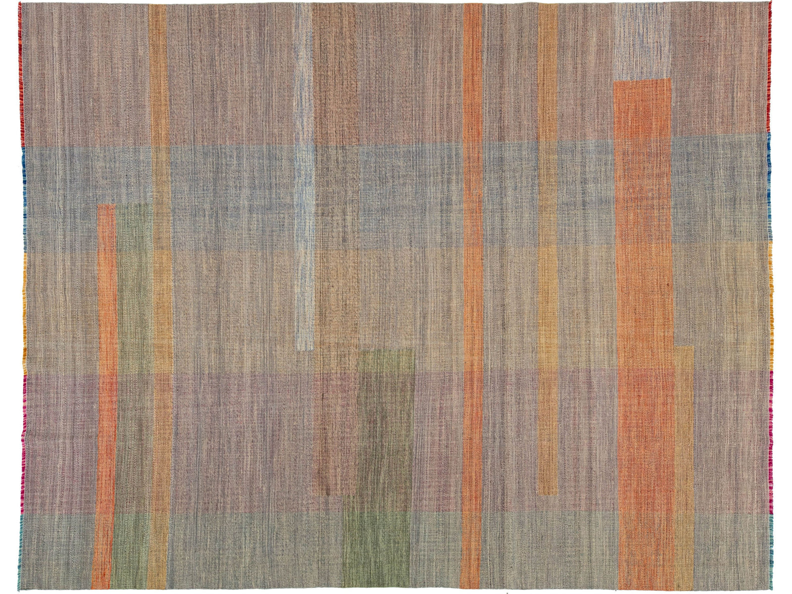 Modern Kilim Flatweave Wool Rug 10 X 13