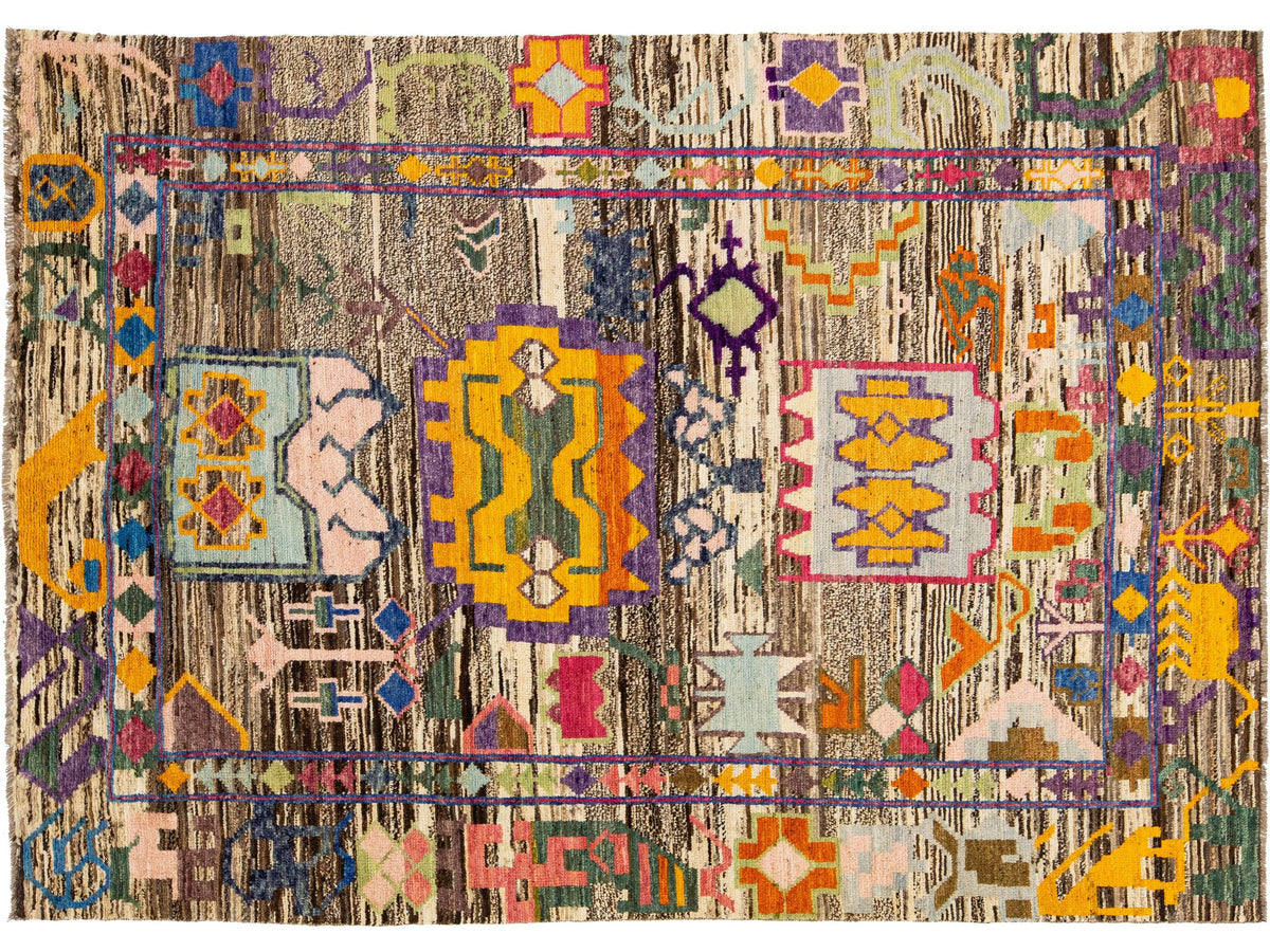 Modern Moroccan Wool Rug 6 X 8