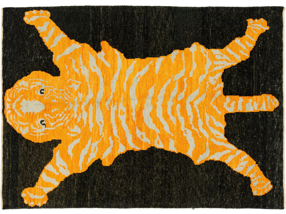 Modern Tiger Wool Rug 5 X 7