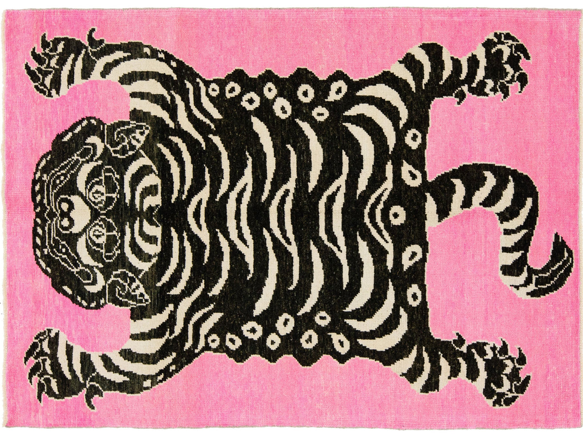 Modern Tiger Wool Rug 5 X 7