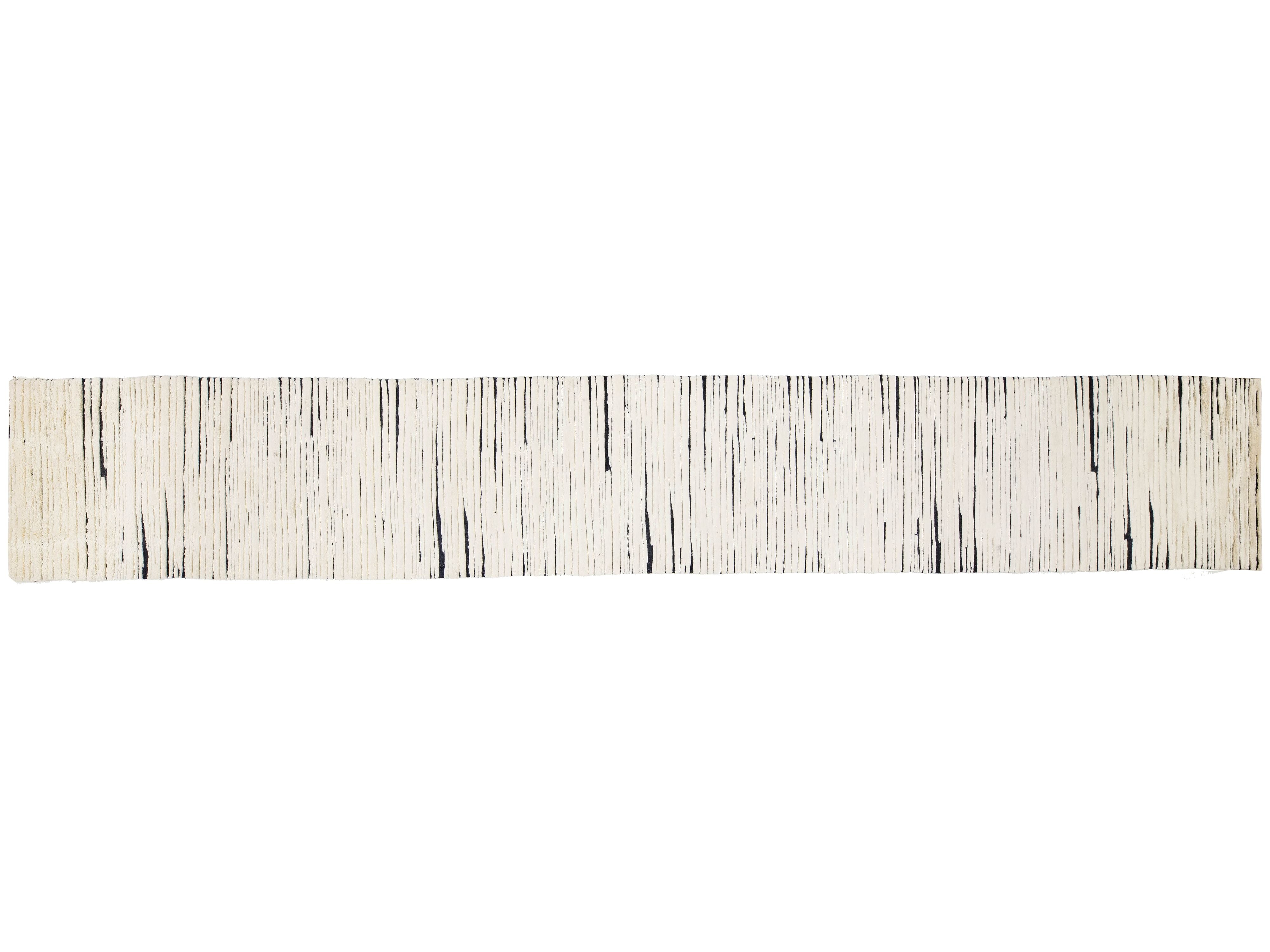 Modern Moroccan Wool Runner 3 X 29