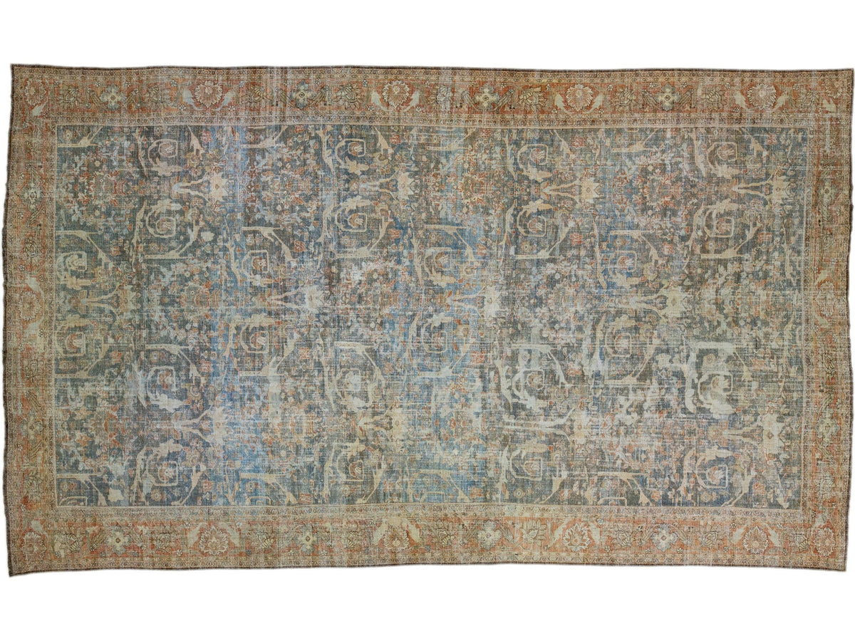 Antique Persian Mahal Wool Rug 16 X 27