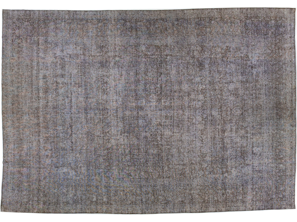 Vintage Overdyed Wool Rug  12 x 17