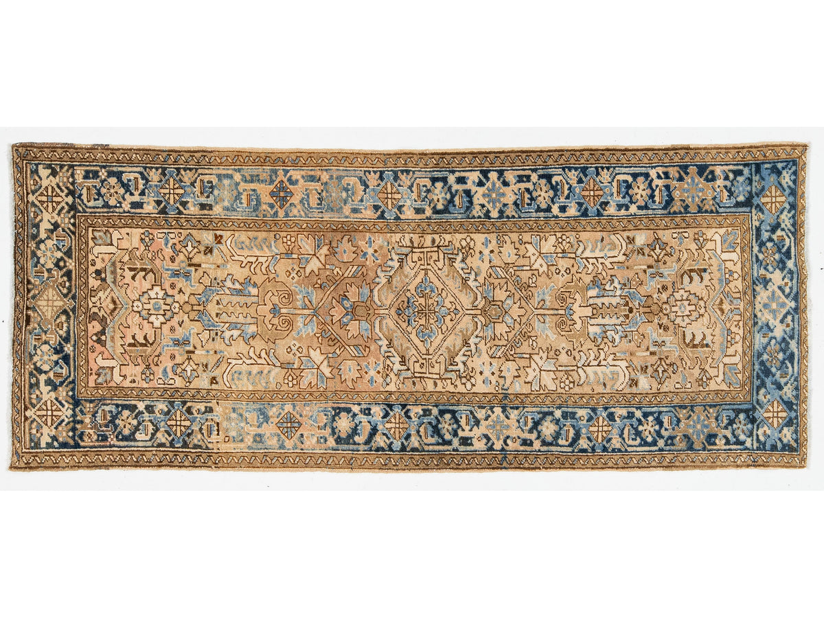 Mid-Century Vintage Wool Runner 4 X 9