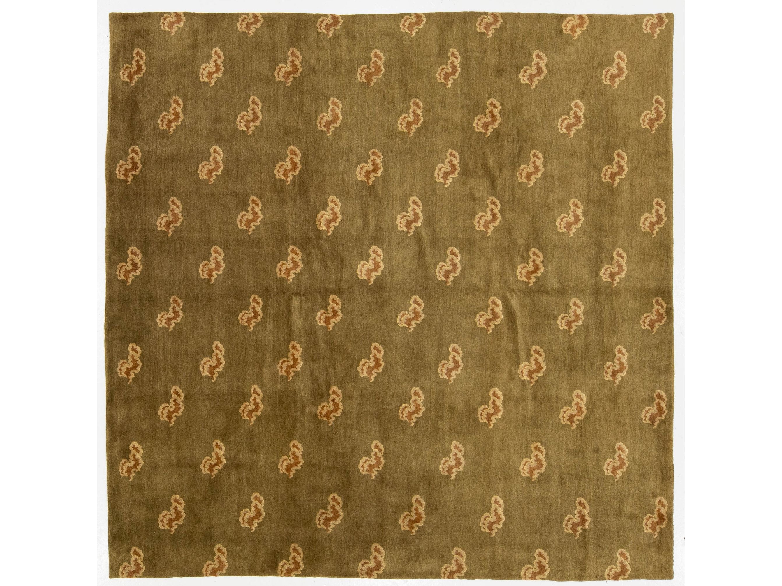 Modern Tibetan Wool and Silk Rug 9 X 9
