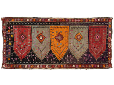 Mid Century Turkish Kilim Wool Rug 5 X 11