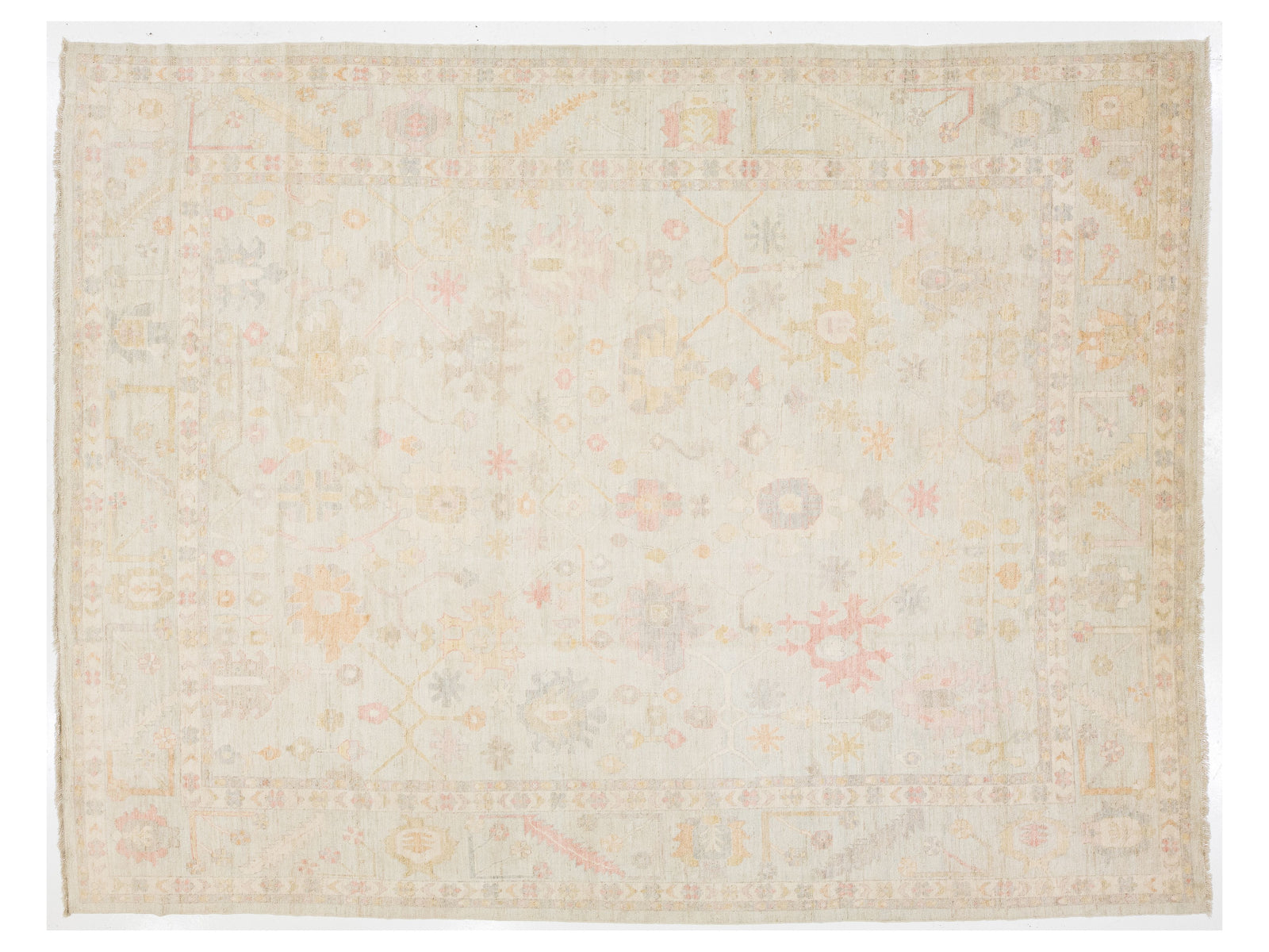 Modern Oushak Wool Rug 12 X 16