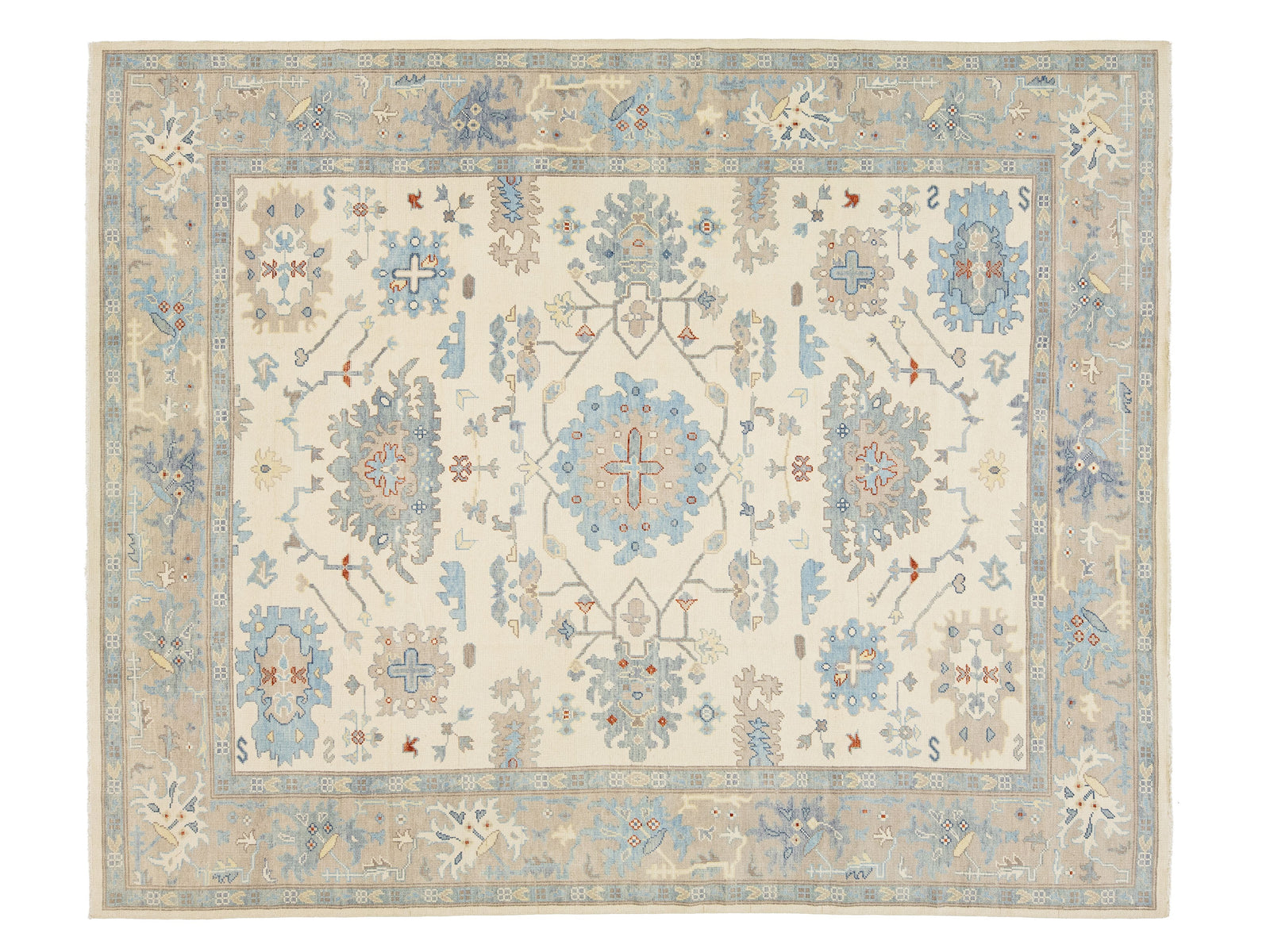 Modern Oushak Wool Rug 12 X 15