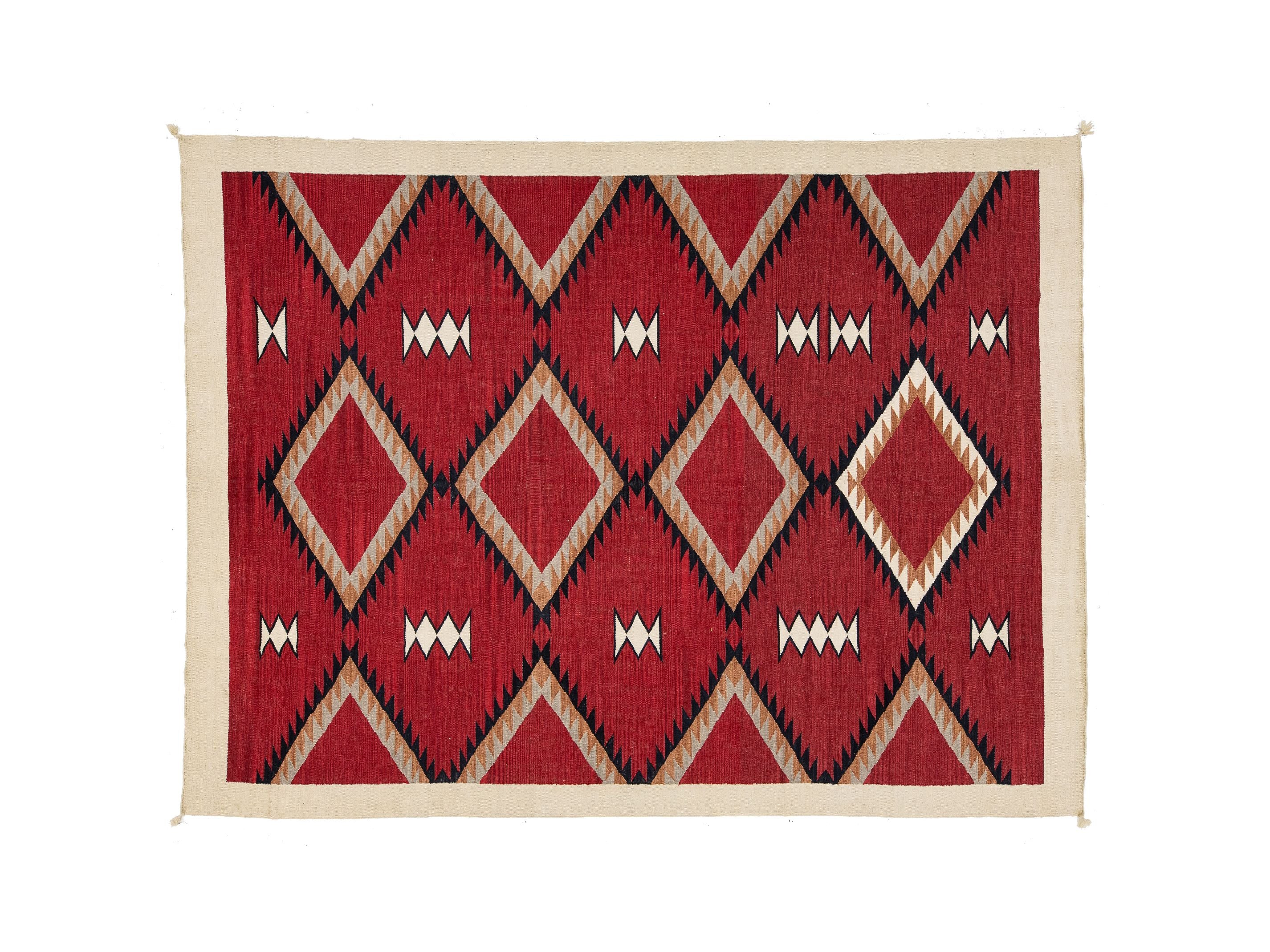 Modern Navajo Wool Rug 9 X 12