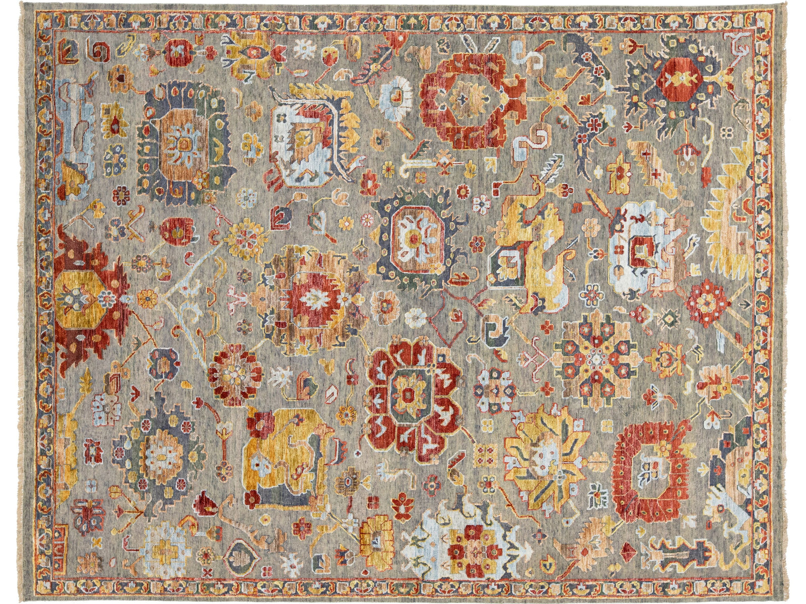 Modern Indian Wool and Silk Rug 8 X 10