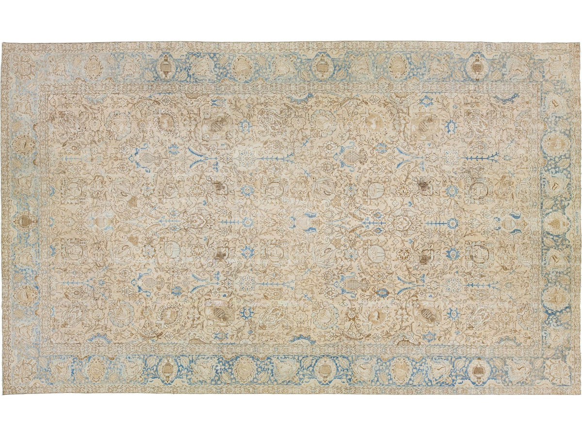 Antique Tabriz Wool Rug 11 X 18