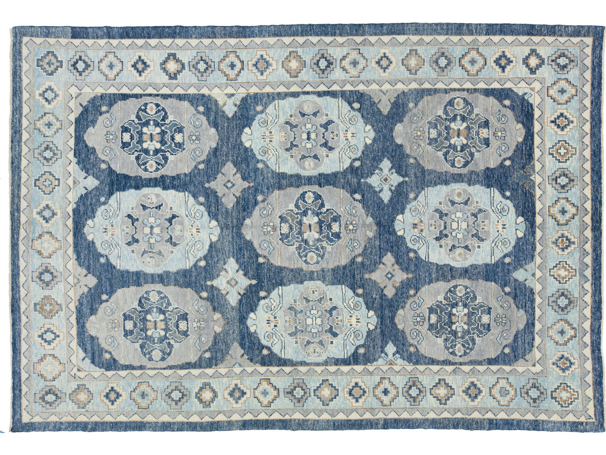 Modern Oushak Wool Rug 9 X 13