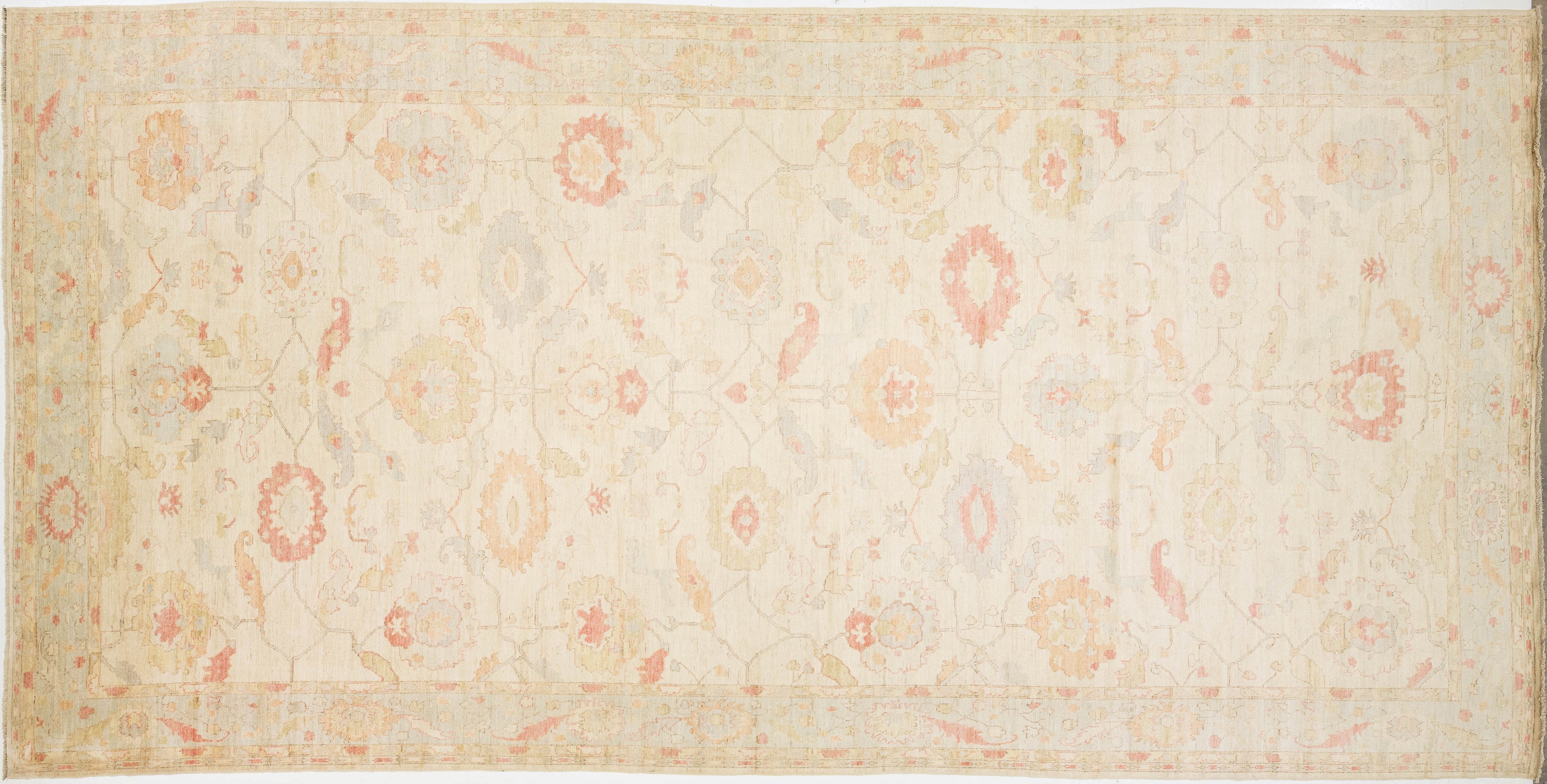 Modern Oushak Wool Rug 12 X 24