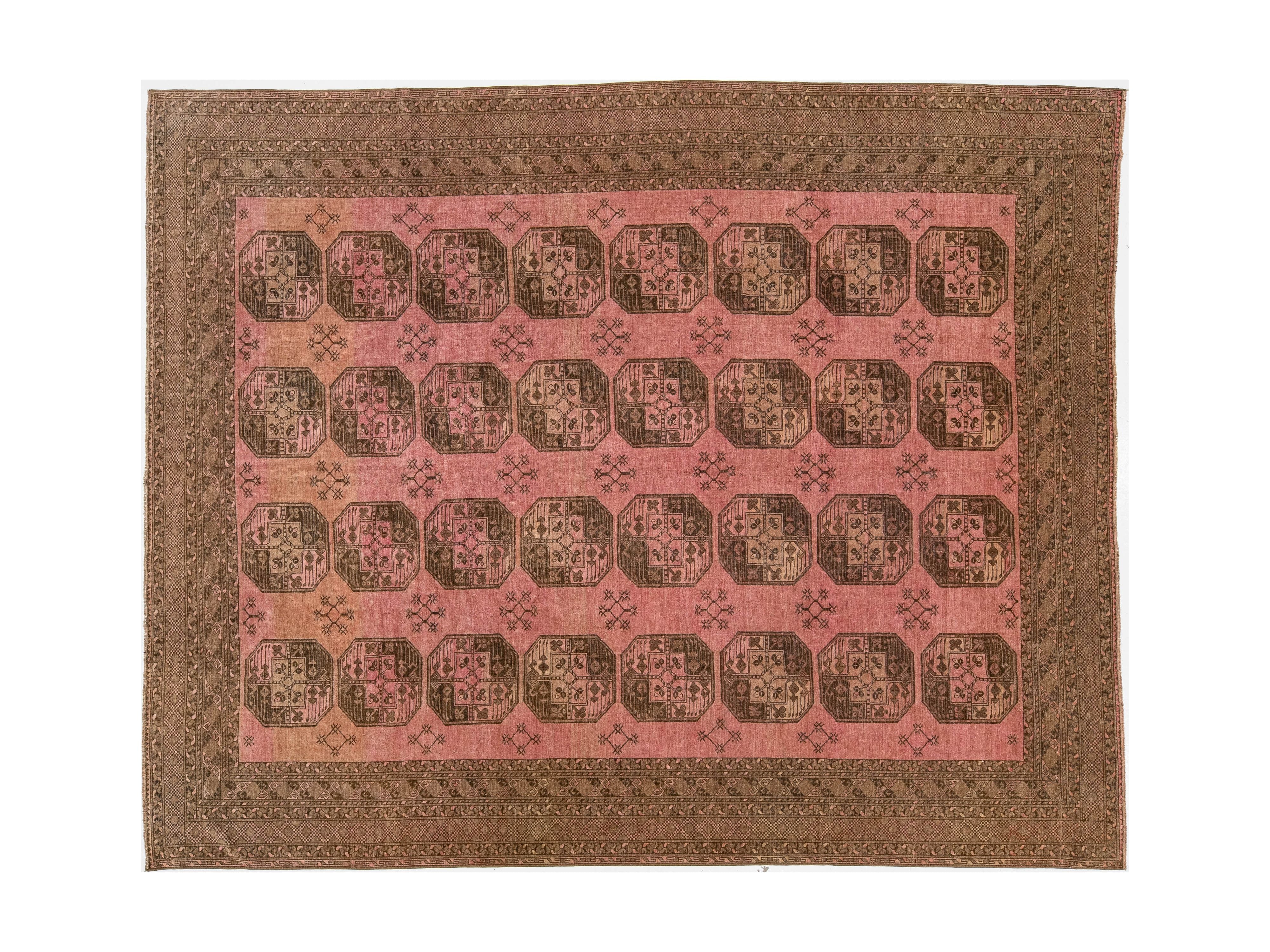 Antique Turkmen Wool Rug 10 X 12