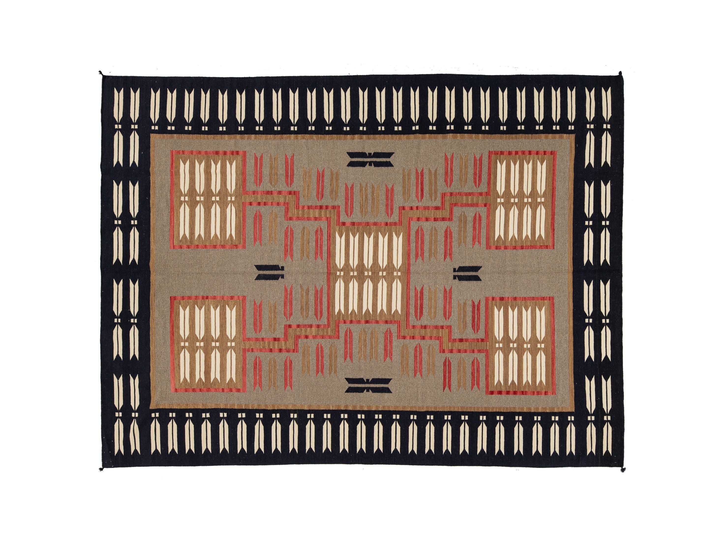 Modern Navajo Wool Rug 9 X 12