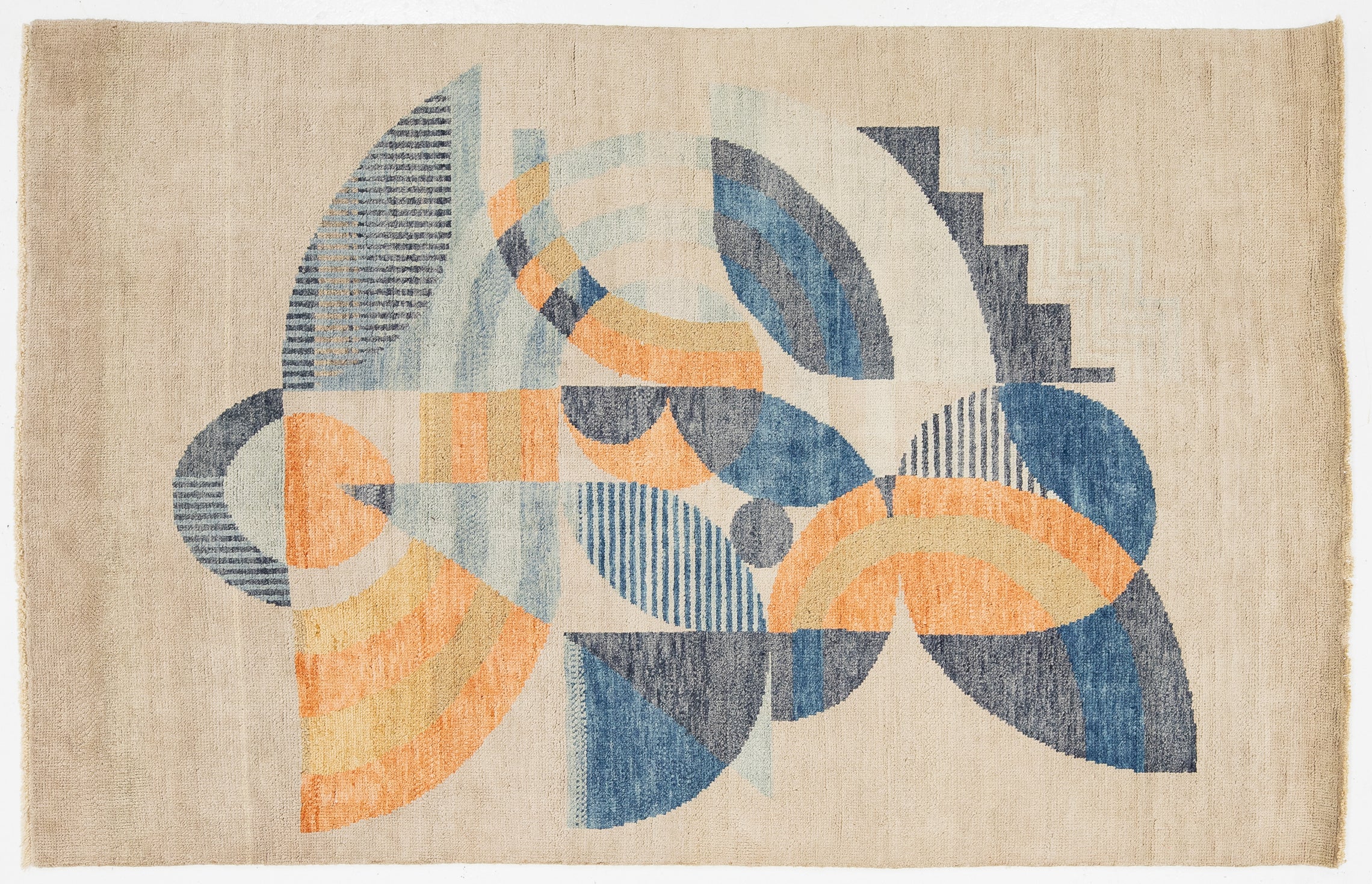 Modern Art Deco Wool Rug 5 X 8