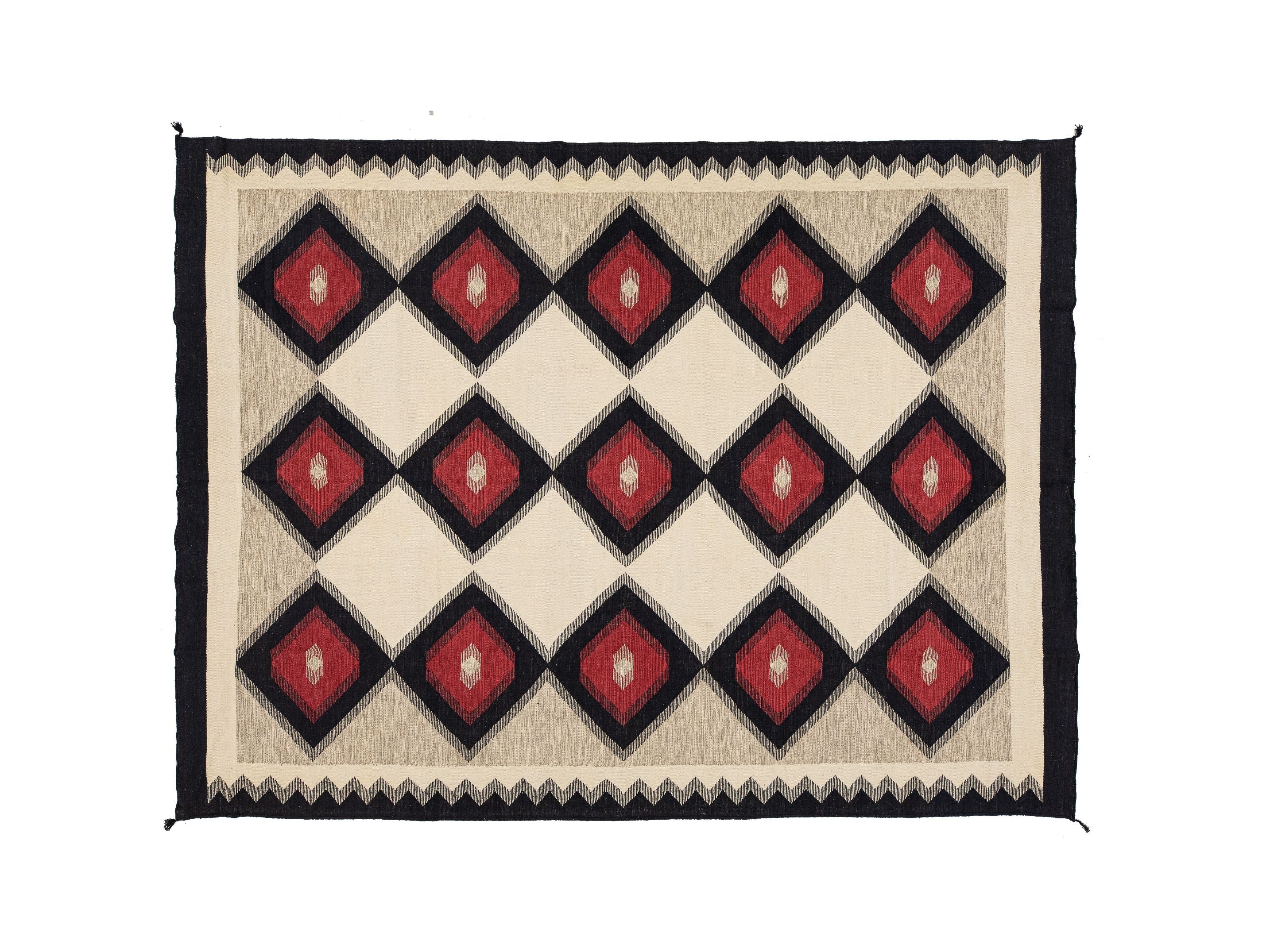 Modern Navajo Wool Rug 9 X 12