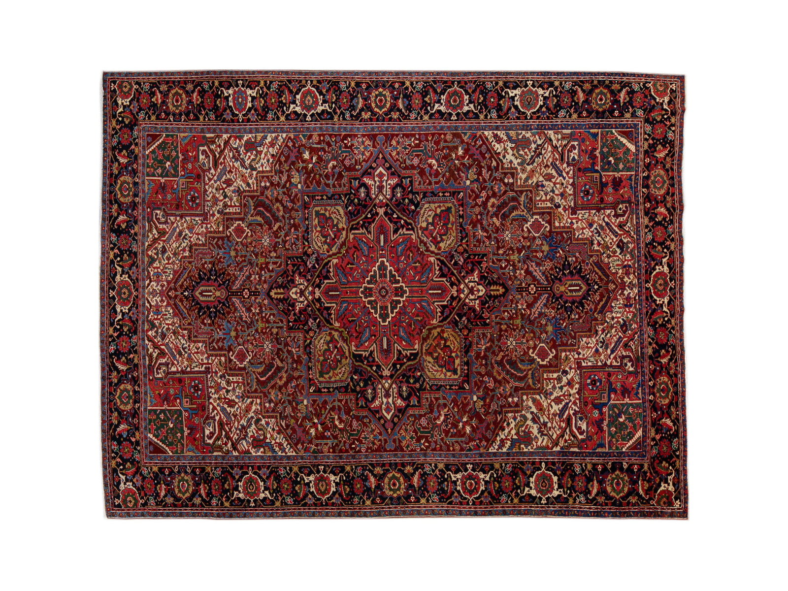 Antique Heriz Wool Rug 11 X 14
