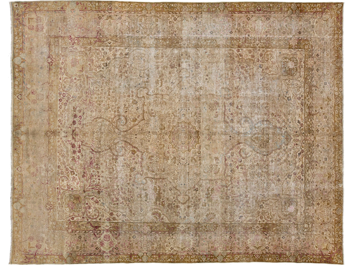 Antique Kerman Wool Rug 10 X 13