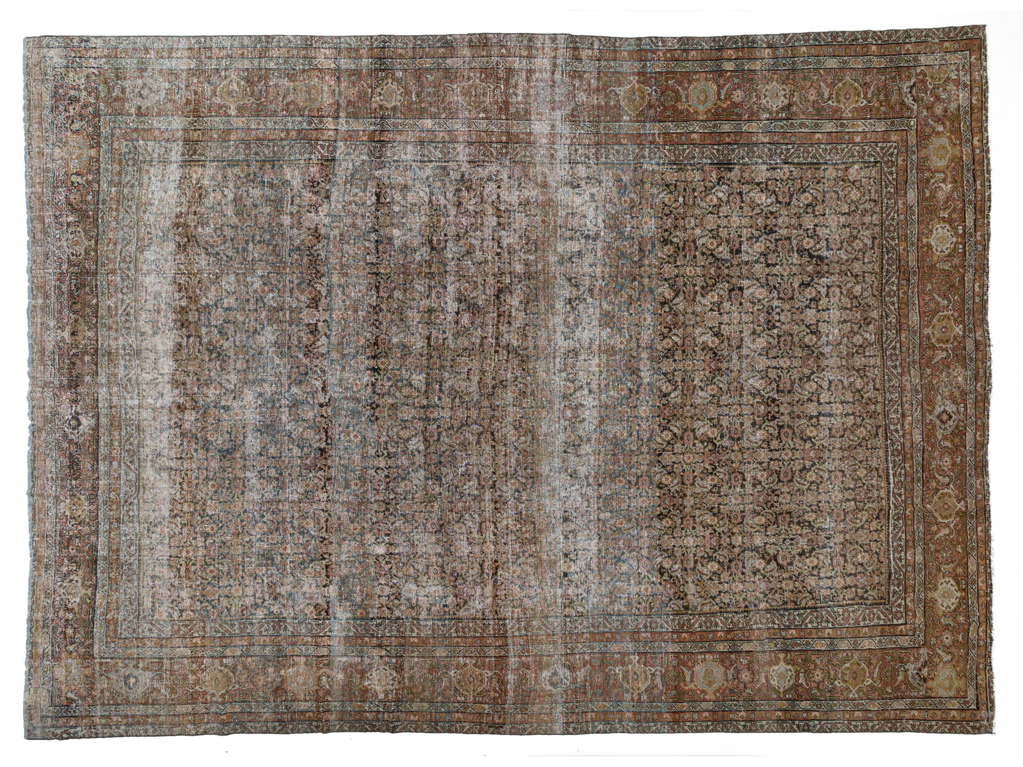 Antique Persian Mahal Wool Rug 11 X 15