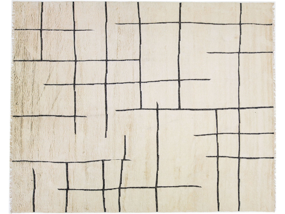 Modern Moroccan Wool Rug 12 X 15