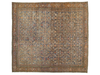Antique Persian Mahal Wool Rug 13 X 14