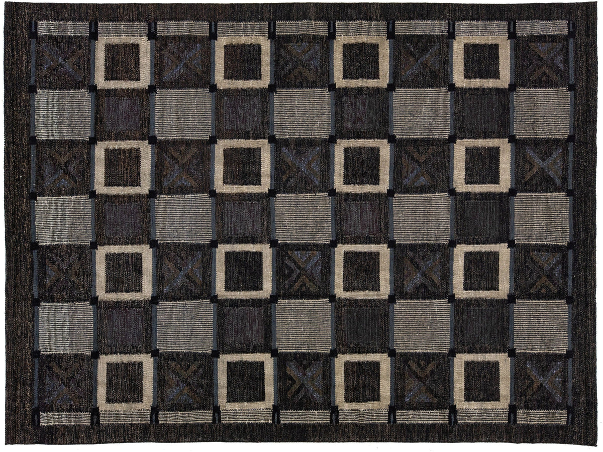 Modern Swedish Wool Rug 9 X 12