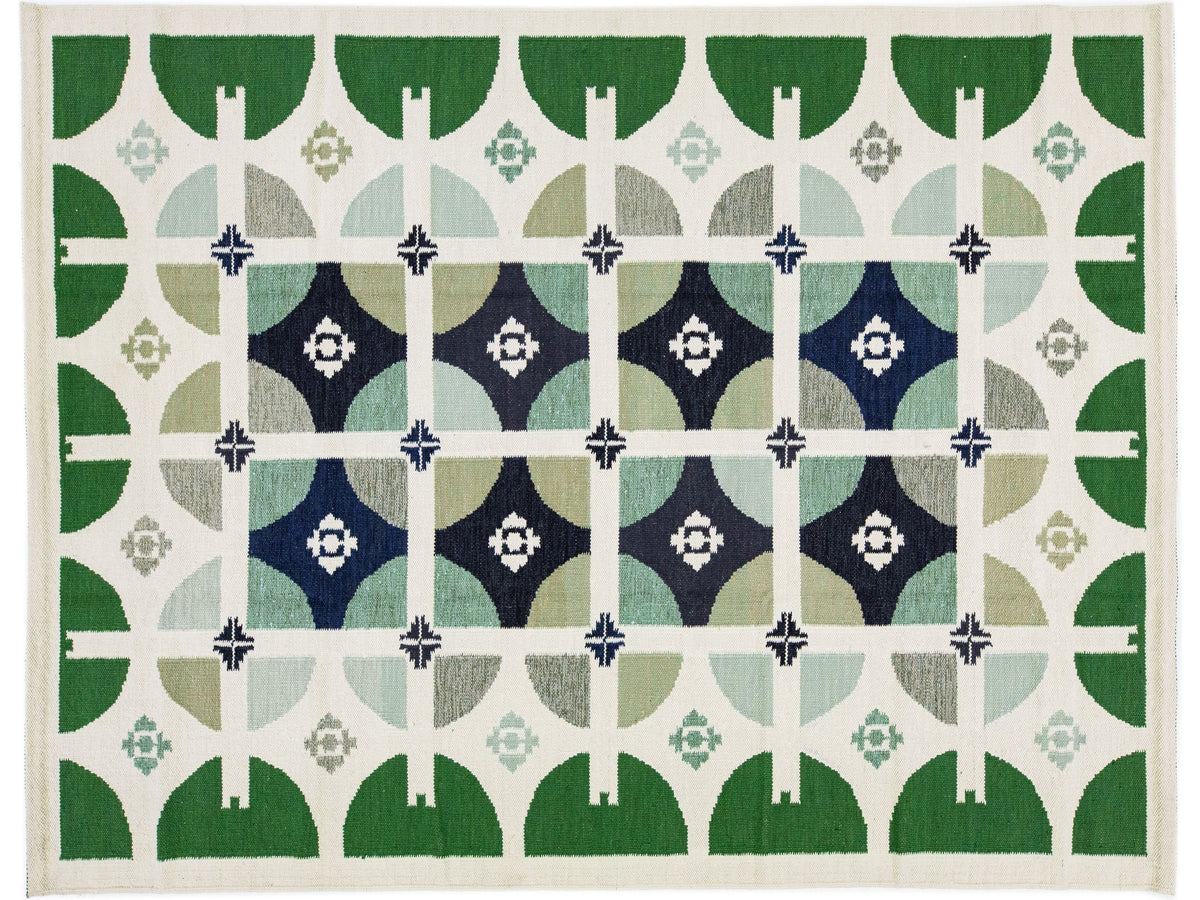 Modern Swedish Wool Rug 9 X 12