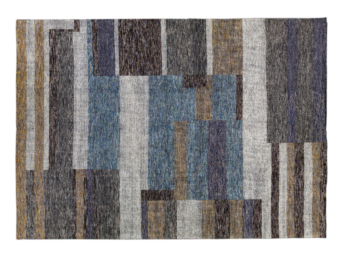 Modern Abstract Wool Rug 10 X 14