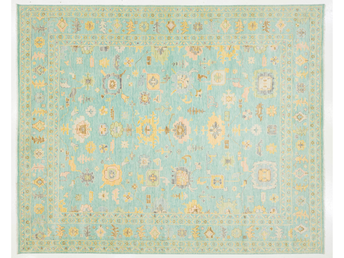 Modern Oushak Wool Rug 12 X 15